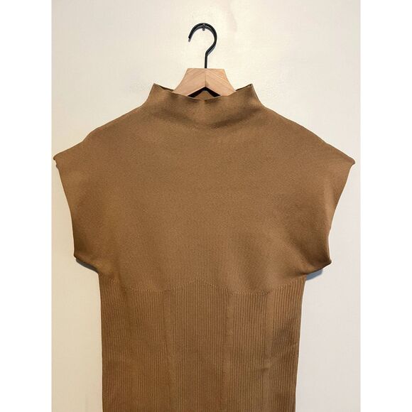 NWT By Anthropologie Mock-Neck Mini Dress in Cedar Women's Size Medium - Picture 7 of 13